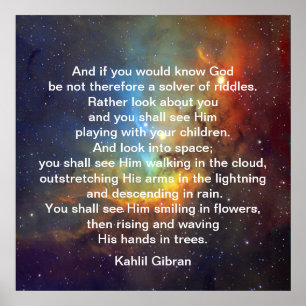 Gott von Kahlil Gibran Poster