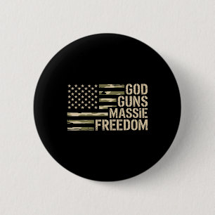 Gott Waffen Freiheit Thomas Camouflage USA-Flagge Button