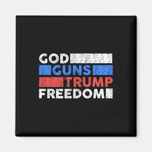 Gott Waffen Trump Freiheit - Lustig USA Trump  Magnet