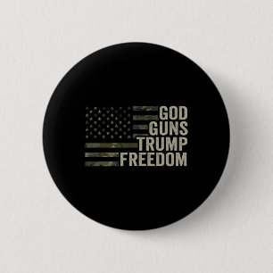 Gott Waffen Trump Freiheit - Lustige Tarnung Pro W Button
