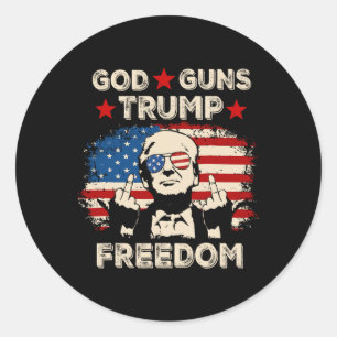 Gott Waffen Trump Freiheit Republikaner Konservati Runder Aufkleber