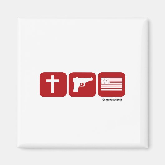 Gott Waffen und Freiheit Magnet (Vorne)