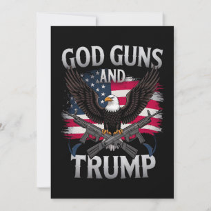 Gott Waffen Und Trump Adler Amerikanische Flagge V Einladung
