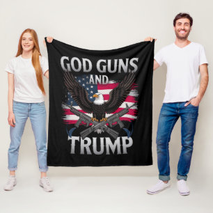 Gott Waffen Und Trump Adler Amerikanische Flagge V Fleecedecke