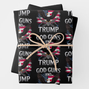 Gott Waffen Und Trump Adler Amerikanische Flagge V Geschenkpapier Set