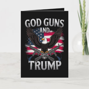 Gott Waffen Und Trump Adler Amerikanische Flagge V Karte