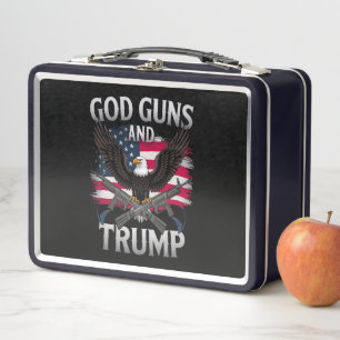 Gott Waffen Und Trump Adler Amerikanische Flagge V Metall Brotdose