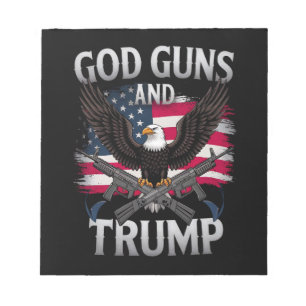 Gott Waffen Und Trump Adler Amerikanische Flagge V Notizblock