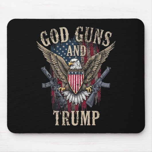 Gott Waffen Und Trump Mousepad (Vorne)