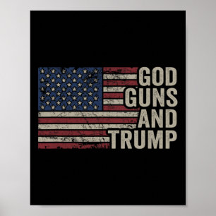 Gott Waffen und Trump - Pro Gott Waffe Lustiger Re Poster
