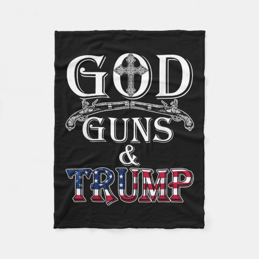 Gott Waffen und Trump Shirt 2. Zusatzartikel zum S Fleecedecke (Vorderseite)