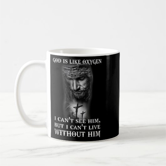 Gott wie Sauerstoff kann ich nicht ohne ihn Christ Kaffeetasse (Links)