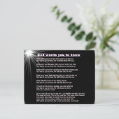 Gott will dir Postkarte zu kennen (Stehend Vorderseite)