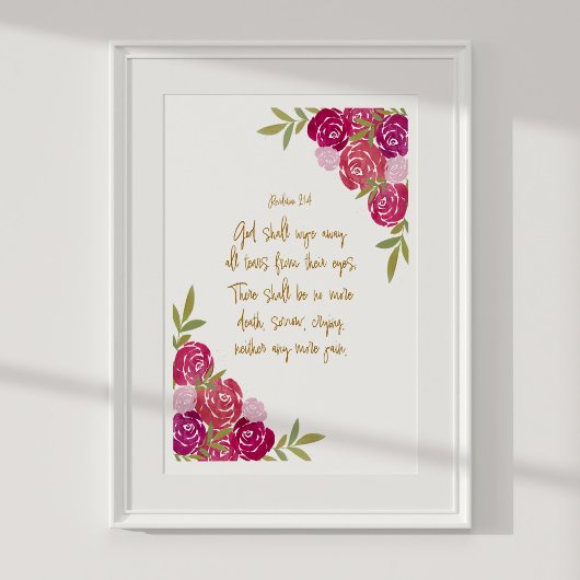 Gott wird alle Tränen abwischen Offenbarung 21:4 Poster