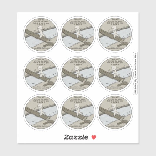 Gott wird da sein aufkleber (Blatt)