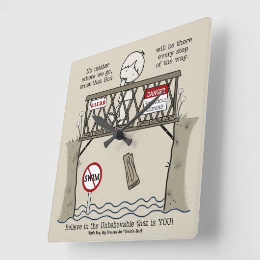 Gott wird da sein quadratische wanduhr (Winkel)