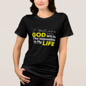 Gott wird das Unmögliche tun Christlich Tri-Blend Shirt (Vorderseite)