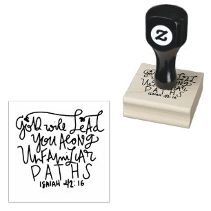 Gott wird dich auf unbekannten Pfaden führen  Gummistempel