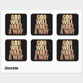 Gott wird einen Weg Christlichen Glaube schaffen Quadratischer Aufkleber (Blatt)