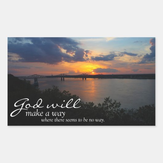 Gott wird einen Weg machen, scheint es keinen Weg Rechteckiger Aufkleber (Vorderseite)