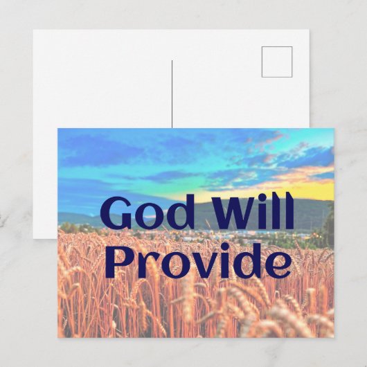 Gott wird Postkarte liefern (Vorne/Hinten)