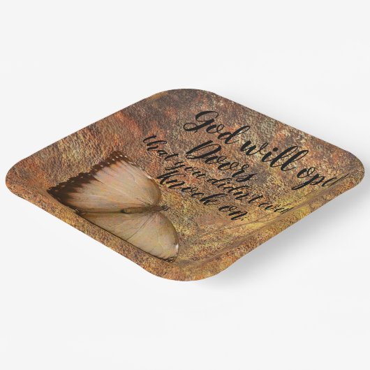 Gott wird Türen öffnen" Party-Teller Pappteller (Gewinkelt)