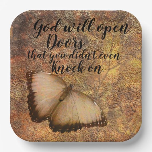 Gott wird Türen öffnen" Party-Teller Pappteller (Vorderseite)