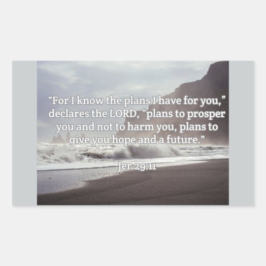 Gott Zitate Jer 29 11 Der Plan Des Gottes Fur Rechteckiger Aufkleber Zazzle De