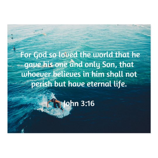 Gott Zitate John 3 16 Fur Gott Liebte Die Postkarte Zazzle De