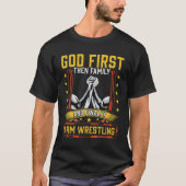 Gott zuerst Familie und schließlich Arm Wrestling T-Shirt (Vorderseite)