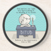 Gott zündet unser Licht Getränkeuntersetzer (Vorne)