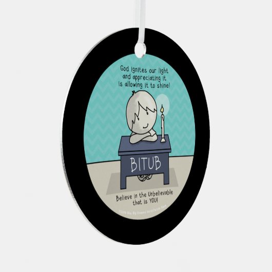 Gott zündet unser Licht Ornament Aus Metall (Vorderseite Rechts)