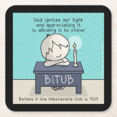 Gott zündet unser Licht Rechteckiger Pappuntersetzer (Vorderseite)