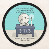 Gott zündet unser Licht Runder Pappuntersetzer (Vorderseite)