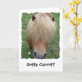 Gotta Carrot? Sassy Pony Grußkarte, leer Karte (Gelbe Blume)
