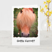 Gotta Carrot? Sassy Pony Grußkarte, leer Karte (Gelbe Blume)