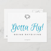 Gotta Fly! Skydiving Postkarte (Vorne/Hinten)