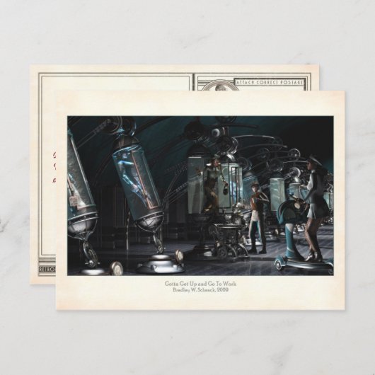 Gotta Get up & go Work Postcard Postkarte (Vorne/Hinten)