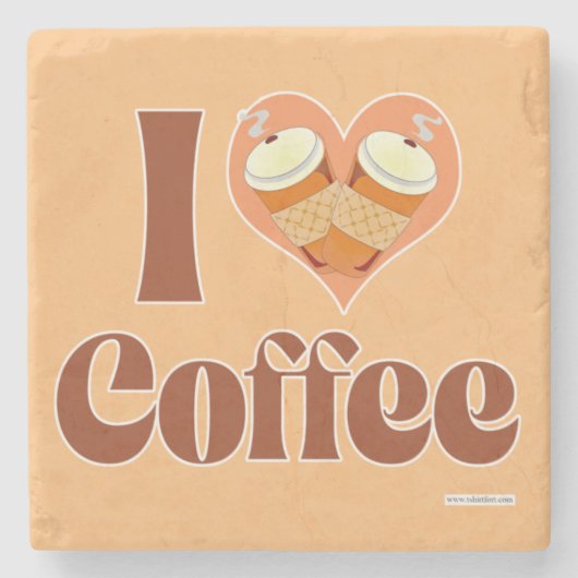 Gotta Liebe Coffee Niedlich Heart Java Jolt Steinuntersetzer (Vorderseite)