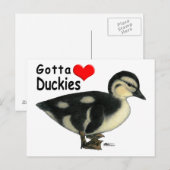 Gotta Liebe Duckies Postkarte (Vorne/Hinten)