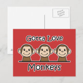 Gotta Liebe Monkeys Postkarte (Vorne/Hinten)