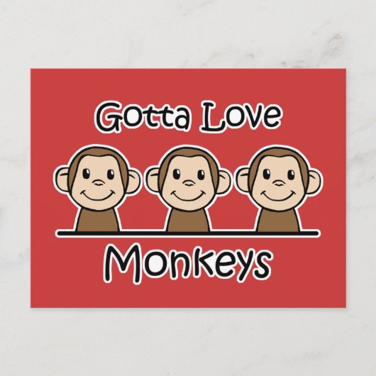 Gotta Liebe Monkeys Postkarte (Vorderseite)