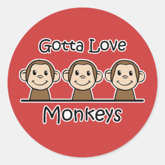Gotta Liebe Monkeys Runder Aufkleber