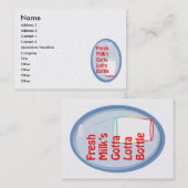 Gotta Lotta Flasche aus frischer Milch Visitenkarte (Vorne/Hinten)