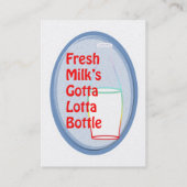 Gotta Lotta Flasche aus frischer Milch Visitenkarte (Rückseite)