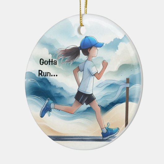 Gotta Run Femner Runner Keepake Keramik Ornament (Links)