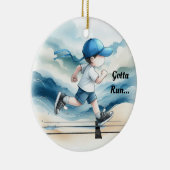 Gotta Run Male Runner Keepake Keramik Ornament (Rechts)