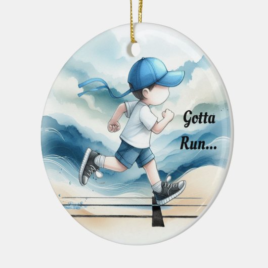 Gotta Run Male Runner Keepake Keramik Ornament (Links)