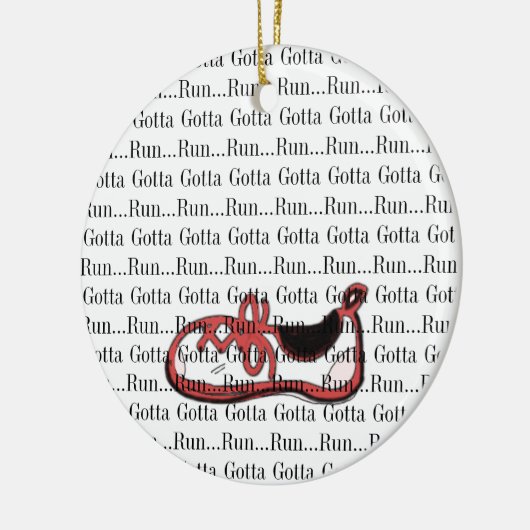 Gotta Run Red Runner Keramik Ornament (Links)