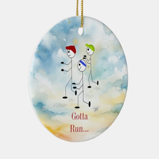 Gotta Run Running Figures Keramik Ornament (Rechts)